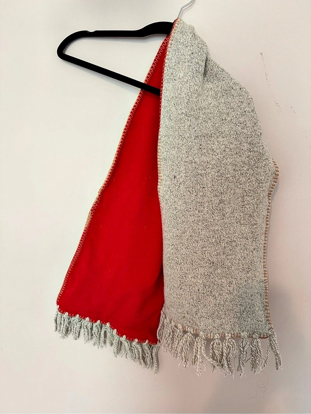 John Rich & Bros Wool Scarf in Red & Gray & Bros Woolrich